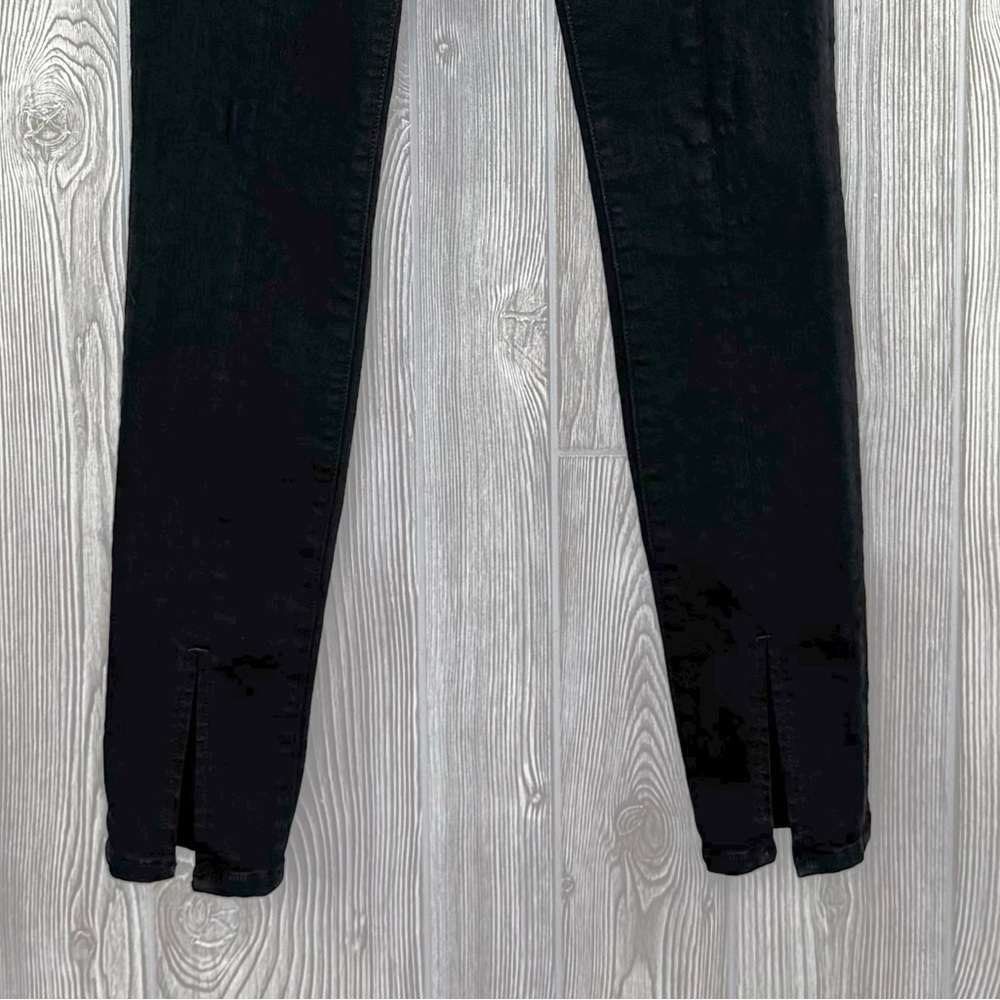 FRAME Denim Le High Skinny Front Split Black 28 Film Noir Wash Front Slit Hem - Picture 6 of 15